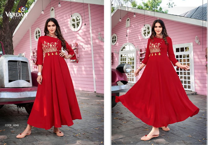 Vardan Ravia 2 Designer Fancy Festive Wear Anarkali Kurti Collection